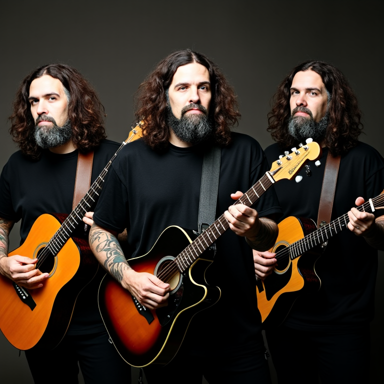 Trois Sebs, trois guitares, trois beaux hommes