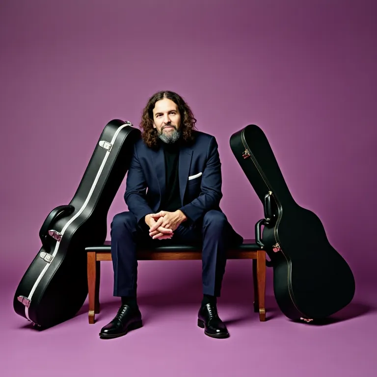 Seb et ses étuis de guitares